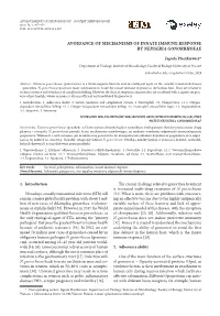 Avoidance of Mechanisms of Innate Immune Response by Neisseria Gonorrhoeae