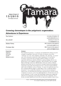 Crossing Chronotopes in the Polyphonic Organisation: Adventures in Experience