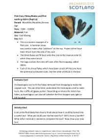 Flint Core, Fitting Blades and Flint Working Debris (Replica) Period