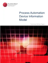 Process Automation Device Information Model (PA-DIM™)