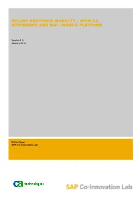 Secure Enterprise Mobility – with Ca Siteminder and Sap Mobile Platform 2