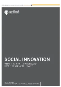 Social Innovation What It Is, Why It Matters and How It Can Be Accelerated
