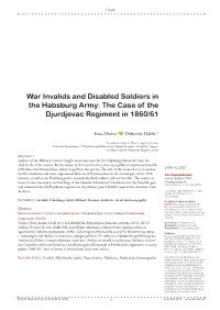 War Invalids and Disabled Soldiers in the Habsburg Army: the Case of the Djurdjevac Regiment in 1860/61