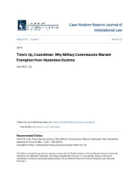 Why Military Commissions Warrant Exemption from Abstention Doctrine