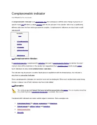 Complexometric Indicator