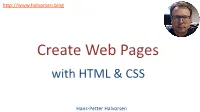 Create Web Pages Using HTML And