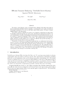 Efficient Dynamic-Resharing “Verifiable Secret Sharing” Against Mobile Adversary