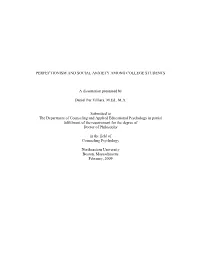 Perfectionism and Social Anxiety Among College Students