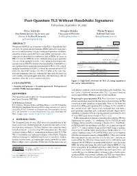 Post-Quantum TLS Without Handshake Signatures Full Version, September 29, 2020