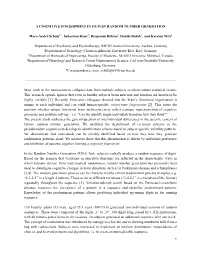 A Cognitive Fingerprint in Human Random Number Generation