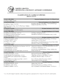 Classification of a Sample of Felony Offenses