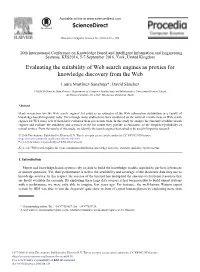 Evaluating the Suitability of Web Search Engines As Proxies for Knowledge Discovery from the Web