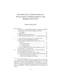 Fleeting Data: Using Artificial Intelligence to Make Sense of the Border Exception