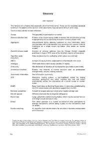 Glossary: BIS Papers No 7 (Part 12) Nov 2001