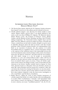 INTRODUCTION: DID JANE AUSTEN REALLY MEAN THAT? 1. the Novels Oj}Ane Austen, Edited by R