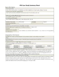 IPSI Case Study Summary Sheet