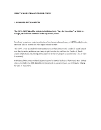 Practical Information for Cop21 I. General Information