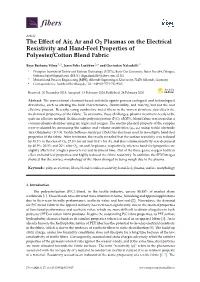 The Effect of Air, Ar and O2 Plasmas on the Electrical Resistivity And
