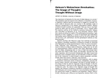 Deleuze's Nietzschean Revaluation: the Image of Thoughtl Thought Without Image
