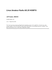 Linux Amateur Radio AX.25 HOWTO