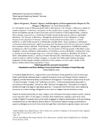 Race-Ing and Queering Queens” Seminar Abstracts Received