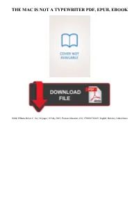 Read Book the Mac Is Not a Typewriter Ebook