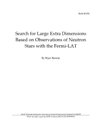 Search for Large Extra Dimensions Based on Observations of Neutron Stars with the Fermi-LAT