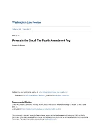 The Fourth Amendment Fog