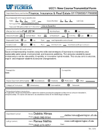 UCC1: New Course Transmittal Form