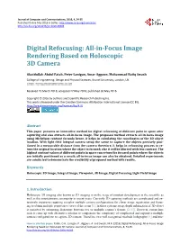 All-In-Focus Image Rendering Based on Holoscopic 3D Camera