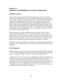 Alphabetic and Multiplicative Systems of Numeration