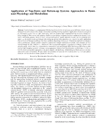 Application of Top-Down and Bottom-Up Systems Approaches in Rumi- Nant Physiology and Metabolism