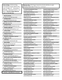 Early Voting: 19 Early Voting Election Day: 69 Voting Convenience Centers (Vccs) Are Open Th Convenience Centers (Evccs) Are Tuesday, November 5 from 7 A.M