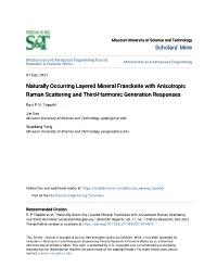 Naturally Occurring Layered Mineral Franckeite with Anisotropic Raman Scattering and Third-Harmonic Generation Responses