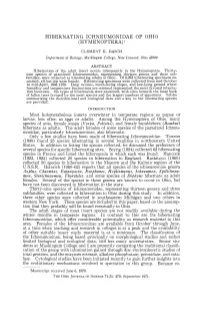 Hibernating Ichneumonidae of Ohio (Hymenoptera)1