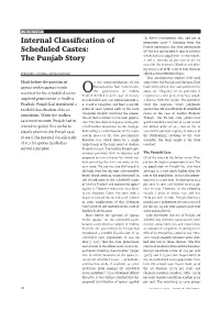 Internal Classification of Scheduled Castes: the Punjab Story