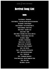 Revival Song List