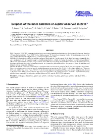 Eclipses of the Inner Satellites of Jupiter Observed in 2015? E