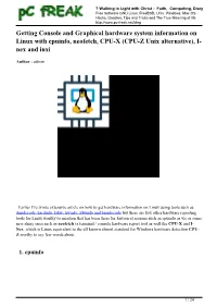 Getting Console and Graphical Hardware System Information on Linux with Cpuinfo, Neofetch, CPU-X (CPU-Z Unix Alternative), I- Nex and Inxi