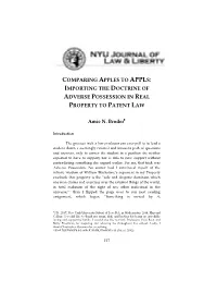 Importing the Doctrine of Adverse Possession in Real Property To