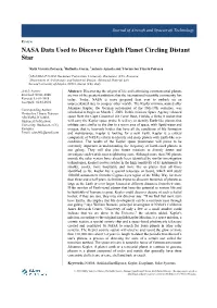 NASA Data Used to Discover Eighth Planet Circling Distant Star