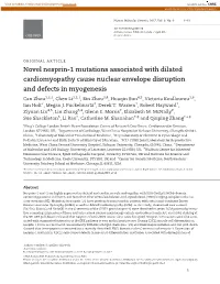 Novel Nesprin-1 Mutations Associated with Dilated