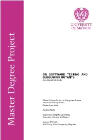 ON SOFTWARE TESTING and SUBSUMING MUTANTS an Empirical Study