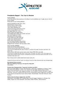 Presidents Report - the Year in Review