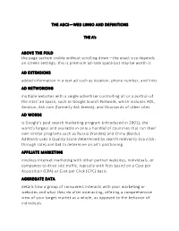 The Abcs—Web Lingo and Definitions