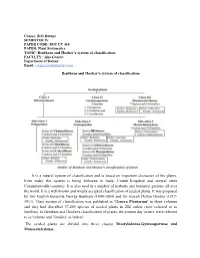 TOPIC: Bentham and Hooker's System of Classification FACULTY: Isha Gaurav Department of Botany Email: Ishagaurav86@Gmail.Com