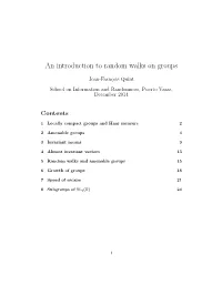 An Introduction to Random Walks on Groups