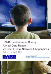 BARB Establishment Survey Annual Data Report Volume 1