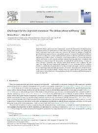 Challenges for the Degrowth Transition the Debate About