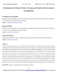 Christians in the Nineveh Plains: Focusing on Possible Self-Governance for Minorities